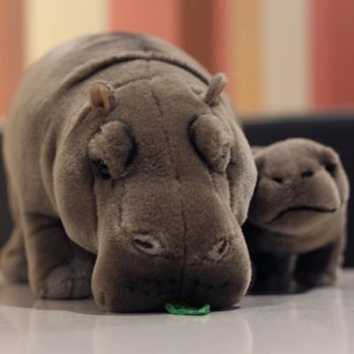 Grande peluche XXL Hippopotame marron chiné 58 cm CP INTERNATIONAL