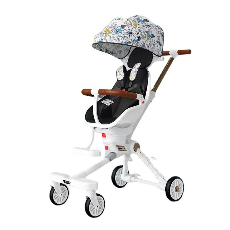 Poussette bébé multifonctionnelle 4 en 1, avec sac et protection pluie,  siège auto, pour 0 à 3 ans 